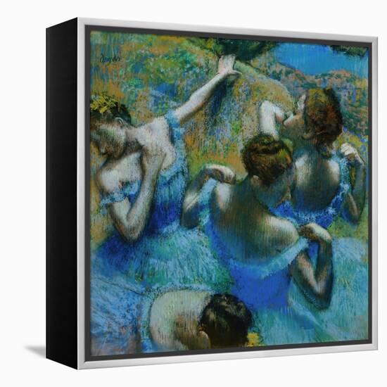 Four Ballerinas Straightening Up in the Wings-Edgar Degas-Framed Premier Image Canvas