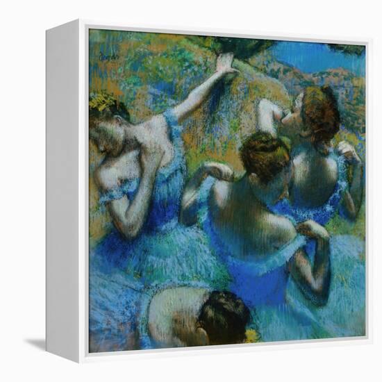 Four Ballerinas Straightening Up in the Wings-Edgar Degas-Framed Premier Image Canvas