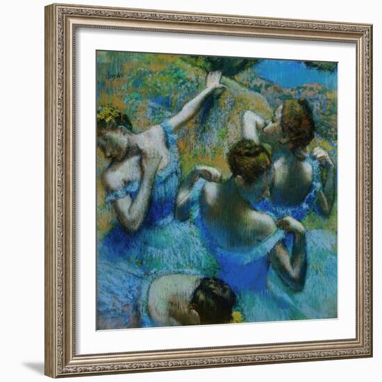 Four Ballerinas Straightening Up in the Wings-Edgar Degas-Framed Giclee Print