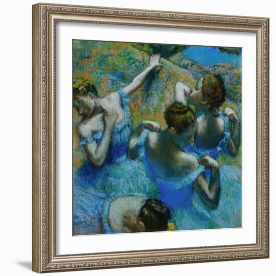 Four Ballerinas Straightening Up in the Wings-Edgar Degas-Framed Giclee Print