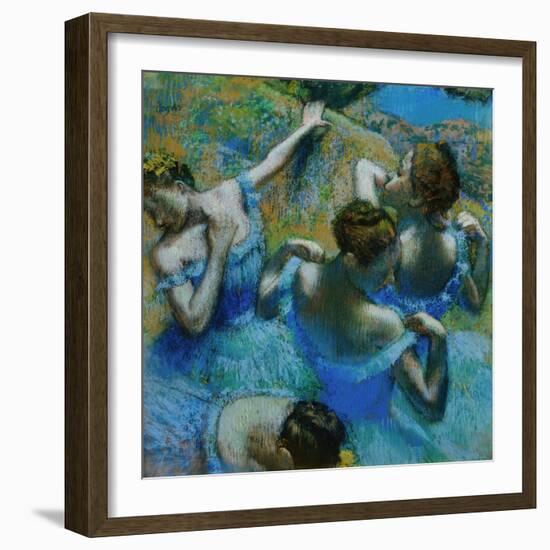 Four Ballerinas Straightening Up in the Wings-Edgar Degas-Framed Giclee Print