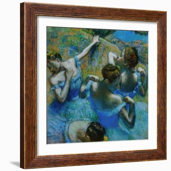 Four Ballerinas Straightening Up in the Wings-Edgar Degas-Framed Giclee Print