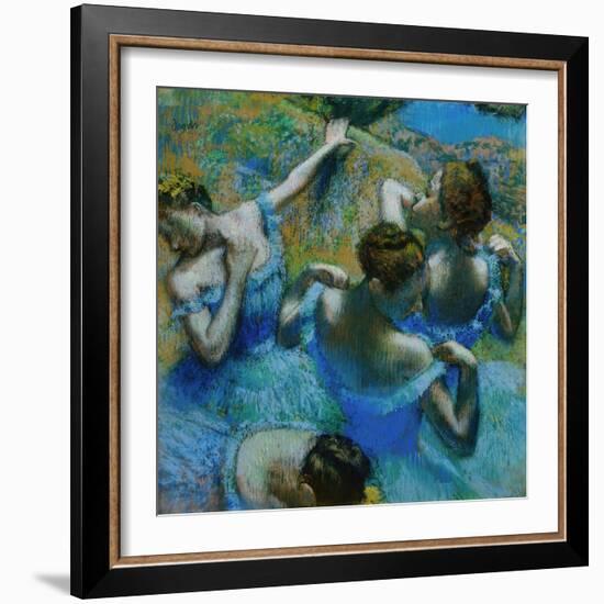 Four Ballerinas Straightening Up in the Wings-Edgar Degas-Framed Giclee Print