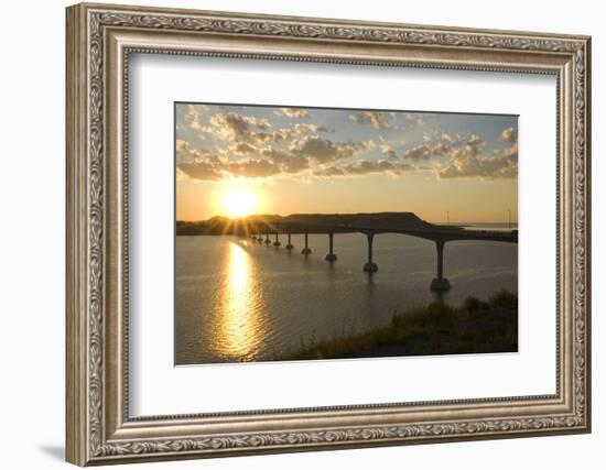 Four Bears Bridge Stretches across the Missouri River, North Dakota-Angel Wynn-Framed Photographic Print