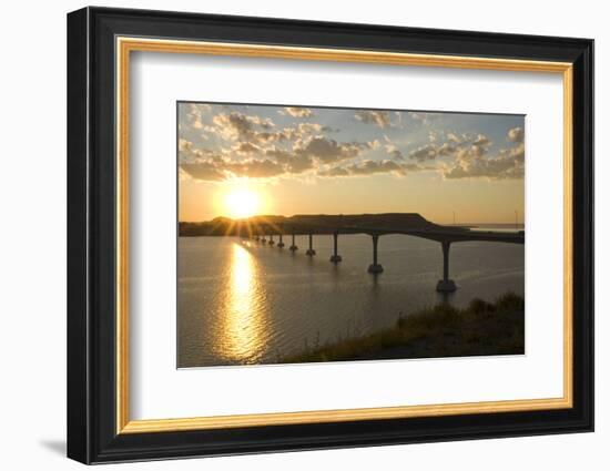 Four Bears Bridge Stretches across the Missouri River, North Dakota-Angel Wynn-Framed Photographic Print