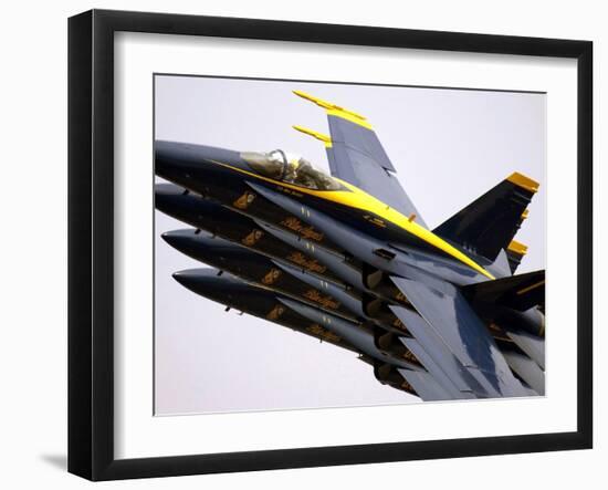 Four Blue Angels F/A-18C Hornets Perform the Echelon Parade Maneuver-Stocktrek Images-Framed Photographic Print