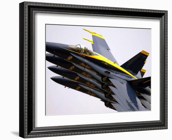 Four Blue Angels F/A-18C Hornets Perform the Echelon Parade Maneuver-Stocktrek Images-Framed Photographic Print