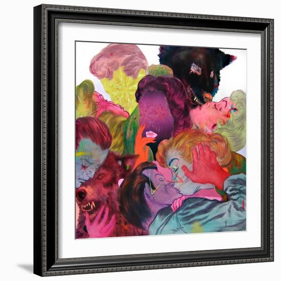 Four Boys and Five Girls-Shark Toof-Framed Art Print