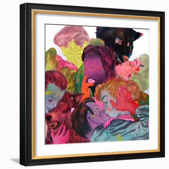 Four Boys and Five Girls-Shark Toof-Framed Art Print