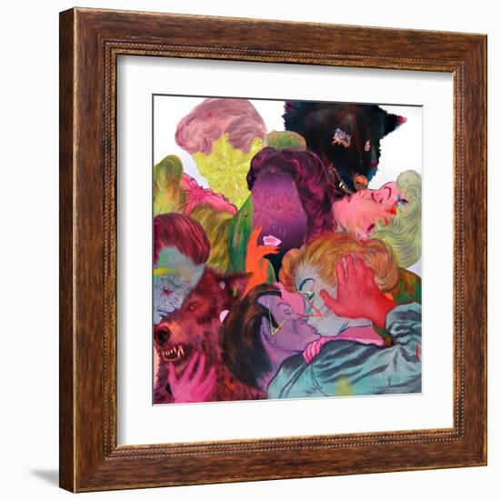 Four Boys and Five Girls-Shark Toof-Framed Art Print