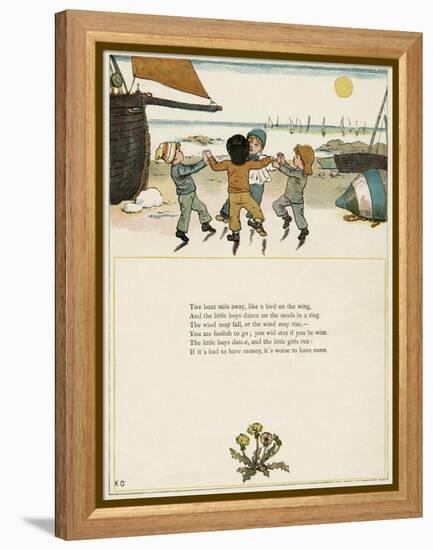 Four Boys Dancing on a Beach-Kate Greenaway-Framed Stretched Canvas