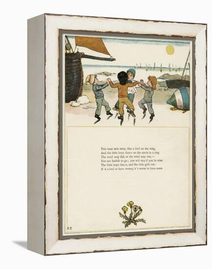 Four Boys Dancing on a Beach-Kate Greenaway-Framed Stretched Canvas