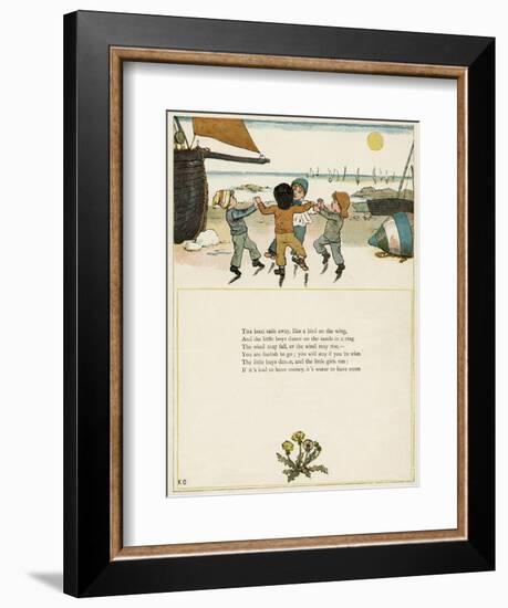 Four Boys Dancing on a Beach-Kate Greenaway-Framed Premium Giclee Print