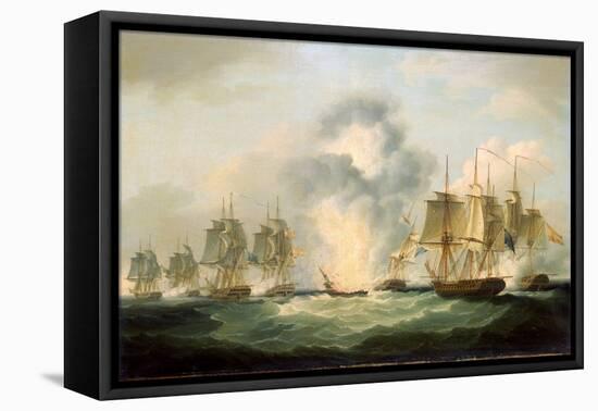 Four British Frigates Capturing Spanish Treasure Transport Ships, Intended to Reinforce France's Wa-Francis Sartorius-Framed Premier Image Canvas