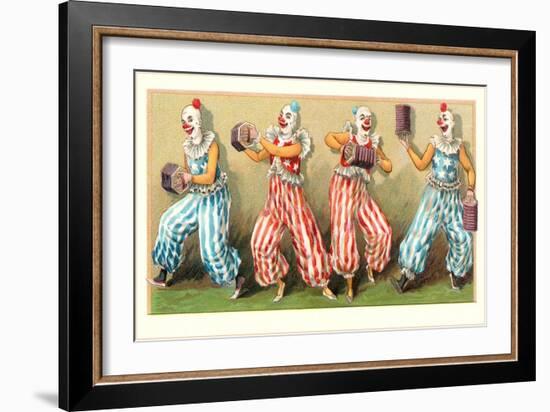 Four Clowns with Concertinas-null-Framed Art Print