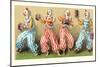 Four Clowns with Concertinas-null-Mounted Art Print