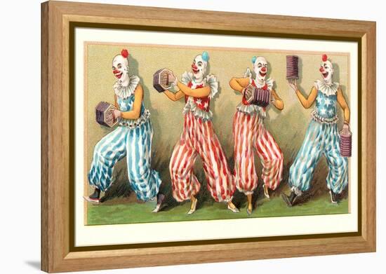 Four Clowns with Concertinas-null-Framed Stretched Canvas