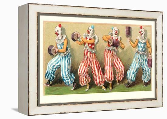 Four Clowns with Concertinas-null-Framed Stretched Canvas