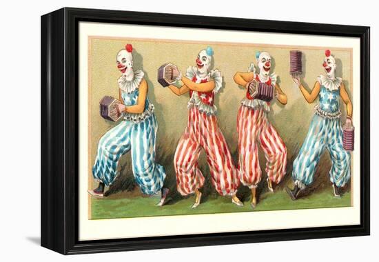 Four Clowns with Concertinas-null-Framed Stretched Canvas