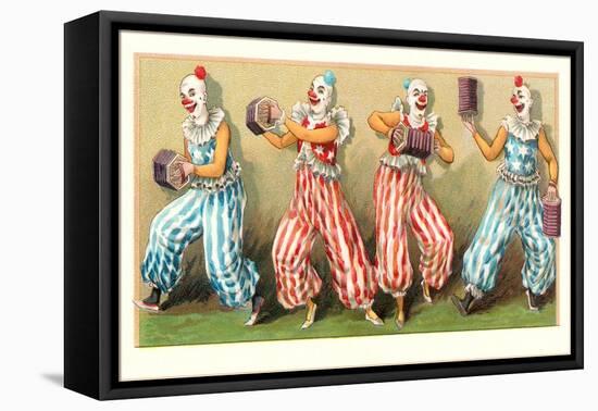 Four Clowns with Concertinas-null-Framed Stretched Canvas