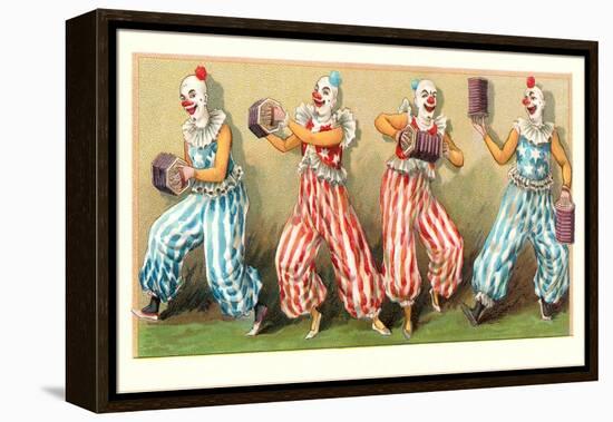 Four Clowns with Concertinas-null-Framed Stretched Canvas