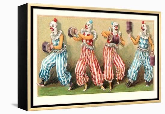 Four Clowns with Concertinas-null-Framed Stretched Canvas