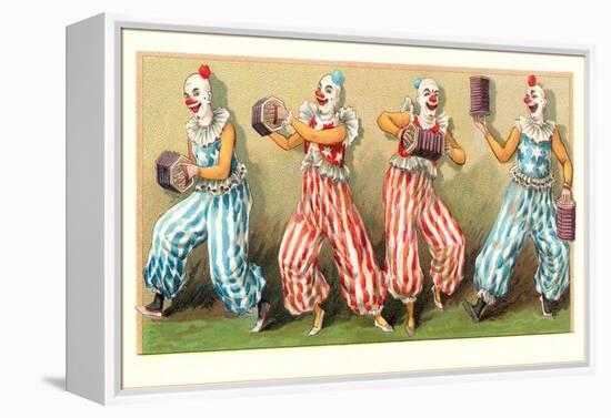 Four Clowns with Concertinas-null-Framed Stretched Canvas