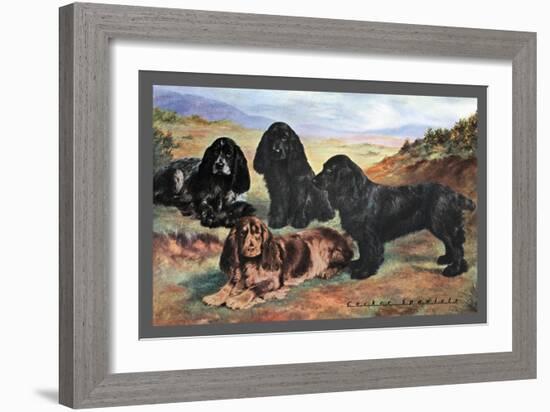 Four Cocker Spaniels-null-Framed Art Print