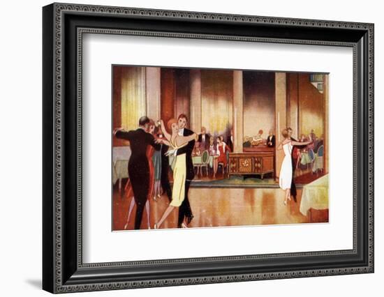 Four Couples Take Advantage of the Dance-Floor in a Smart Restaurant--Framed Photographic Print