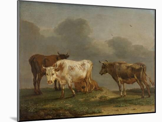 Four Cows in a Meadow-Paulus Potter-Mounted Art Print