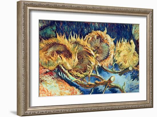 Four Cut Sunflowers, 1887-Vincent van Gogh-Framed Giclee Print