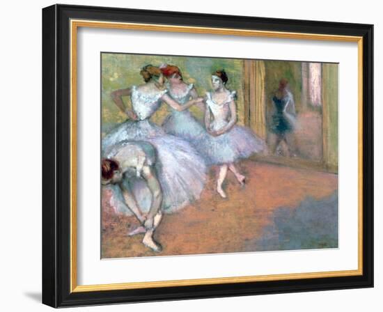 Four Dancers in the Foyer, Late 19th-Early 20th Century-Edgar Degas-Framed Giclee Print