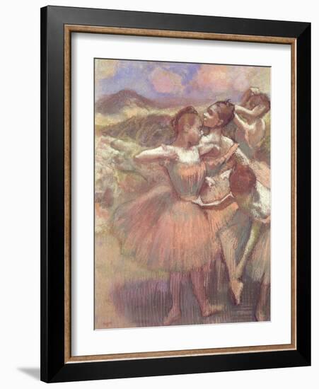 Four Dancers on Stage-Edgar Degas-Framed Giclee Print