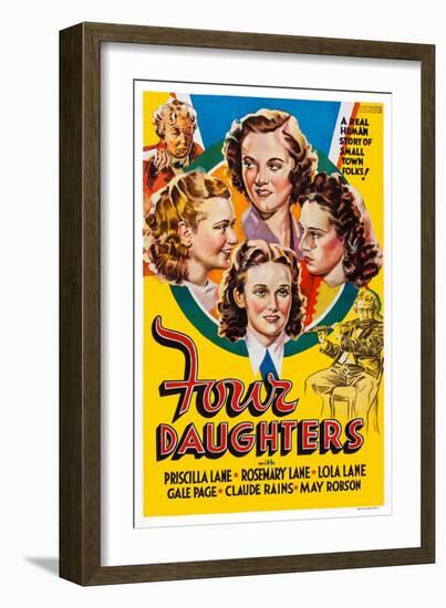 Four Daughters, Gale Page, Rosemary Lane, Priscilla Lane, Lola Lane, 1938-null-Framed Art Print