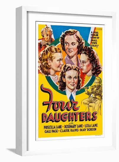 Four Daughters, Gale Page, Rosemary Lane, Priscilla Lane, Lola Lane, 1938-null-Framed Art Print