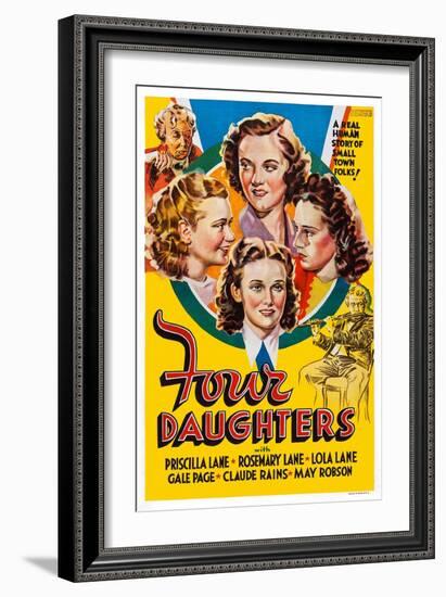 Four Daughters, Gale Page, Rosemary Lane, Priscilla Lane, Lola Lane, 1938-null-Framed Art Print