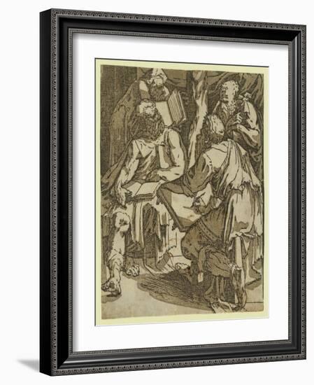 Four Doctors of the Church(?), Between 1500 and 1551-Domenico Beccafumi-Framed Giclee Print