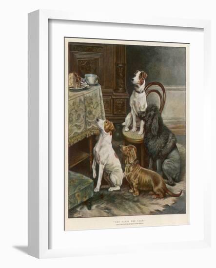 Four Dogs Lust after Their Owners' Food-Fanny Moody-Framed Photographic Print