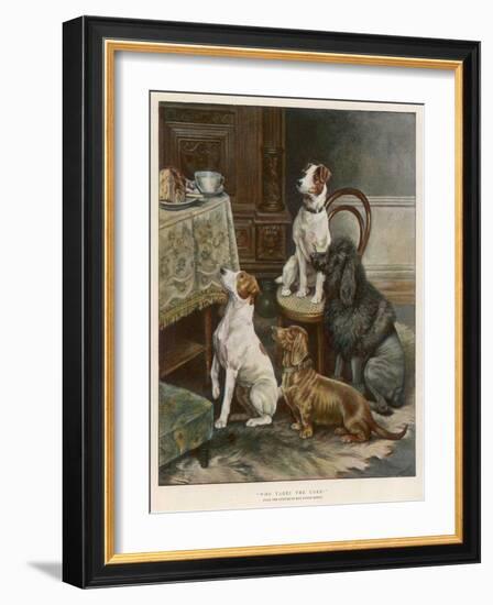 Four Dogs Lust after Their Owners' Food-Fanny Moody-Framed Photographic Print