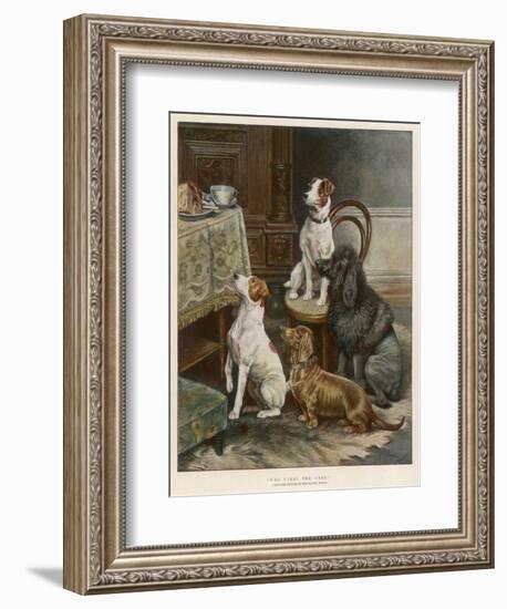 Four Dogs Lust after Their Owners' Food-Fanny Moody-Framed Photographic Print