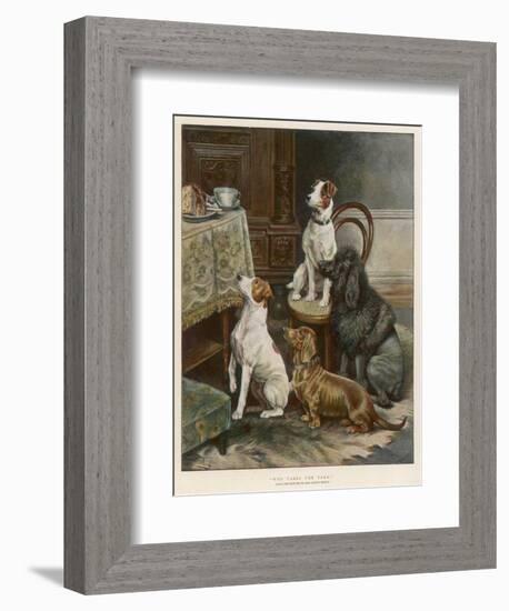 Four Dogs Lust after Their Owners' Food-Fanny Moody-Framed Photographic Print