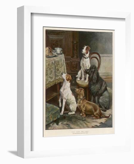 Four Dogs Lust after Their Owners' Food-Fanny Moody-Framed Photographic Print