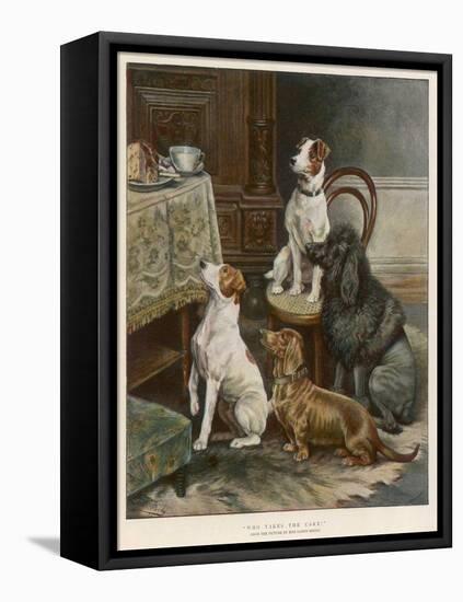 Four Dogs Lust after Their Owners' Food-Fanny Moody-Framed Premier Image Canvas