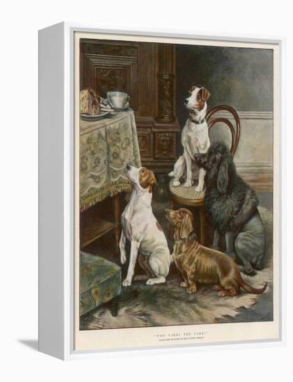 Four Dogs Lust after Their Owners' Food-Fanny Moody-Framed Premier Image Canvas