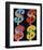 Four Dollar Signs, c.1982 (blue, red, orange, yellow)-Andy Warhol-Framed Art Print