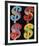 Four Dollar Signs, c.1982 (blue, red, orange, yellow)-Andy Warhol-Framed Giclee Print