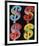 Four Dollar Signs, c.1982 (blue, red, orange, yellow)-Andy Warhol-Framed Giclee Print