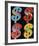 Four Dollar Signs, c.1982 (blue, red, orange, yellow)-Andy Warhol-Framed Giclee Print