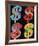 Four Dollar Signs, c.1982 (blue, red, orange, yellow)-Andy Warhol-Framed Art Print