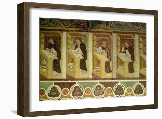 Four Dominican Monks at Their Desks-Tommaso Da Modena-Framed Giclee Print